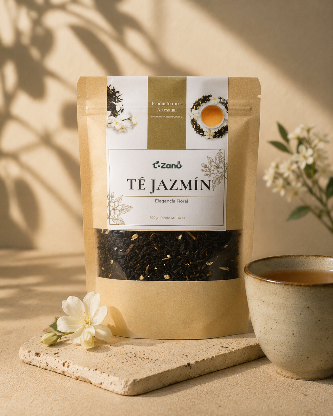 paquete de té jazmin